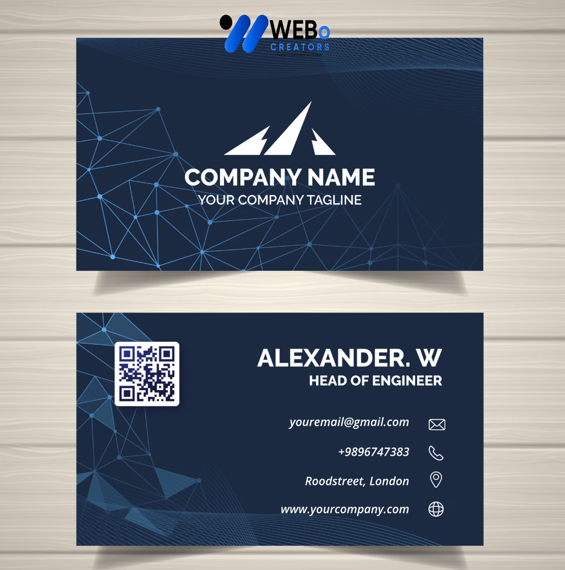 Elegant Professional Business card design with golden stripes Agency in Al Ain